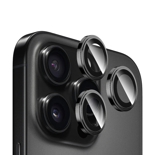 Film de protection pour caméra arrière Blueo Sapphire Crystal pour Apple iPhone 16 Pro Max / 16 Pro, Verre trempé, Noir