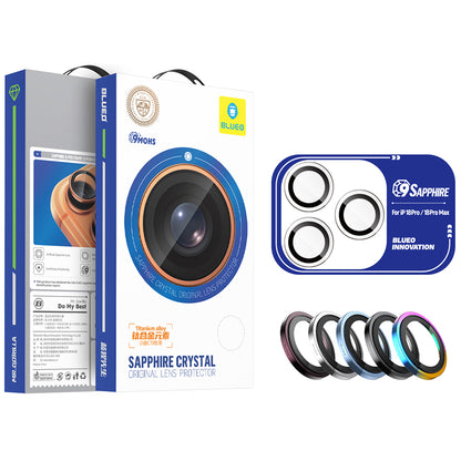 Protection pour caméra arrière Blueo Sapphire Crystal pour Apple iPhone 18 Pro / 18 Pro Max, verre trempé, noire