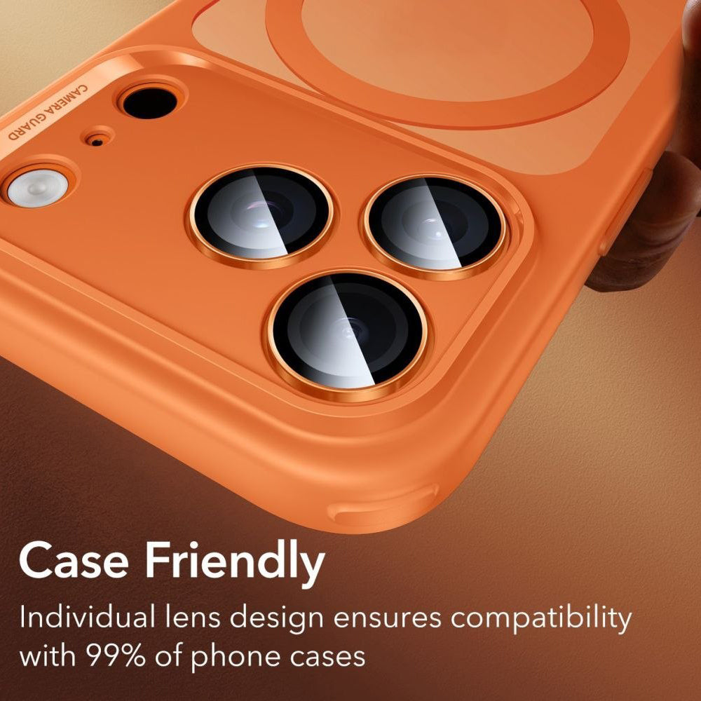 Schutzfolie ESR Armorite für die Rückkamera des Apple iPhone 14 Pro, gehärtetes Glas, Orange