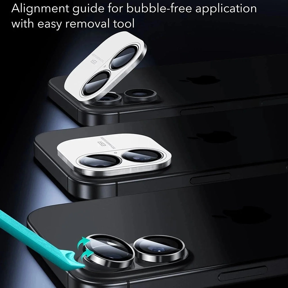 ESR Armorite Rear Camera Protector for Apple iPhone 17 / 16 Plus / 16, Tempered Glass, Set of 2 Pieces, Black