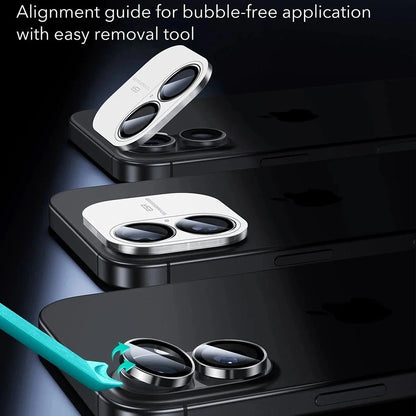 ESR Armorite Rear Camera Protector for Apple iPhone 17 / 16 Plus / 16, Tempered Glass, Set of 2 Pieces, Black