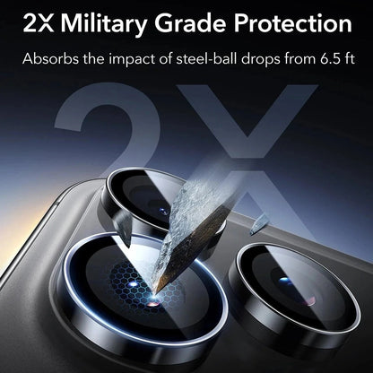 ESR Armorite Rear Camera Protector for Apple iPhone 17 Pro Max, Tempered Glass, Set of 2 pieces, Black