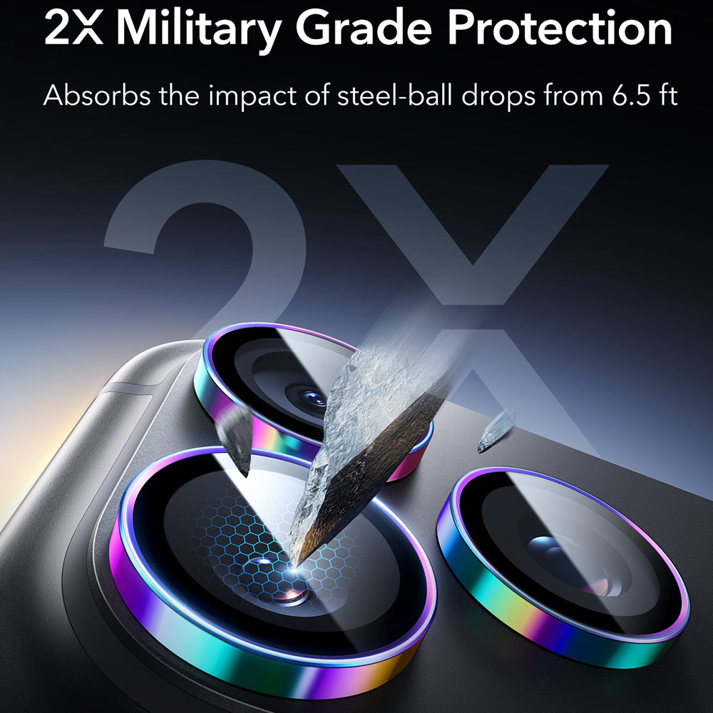Schutzfolie für die Rückkamera ESR Armorite für Apple iPhone 18 Pro / 18 Pro Max, gehärtetes Glas, mehrfarbig