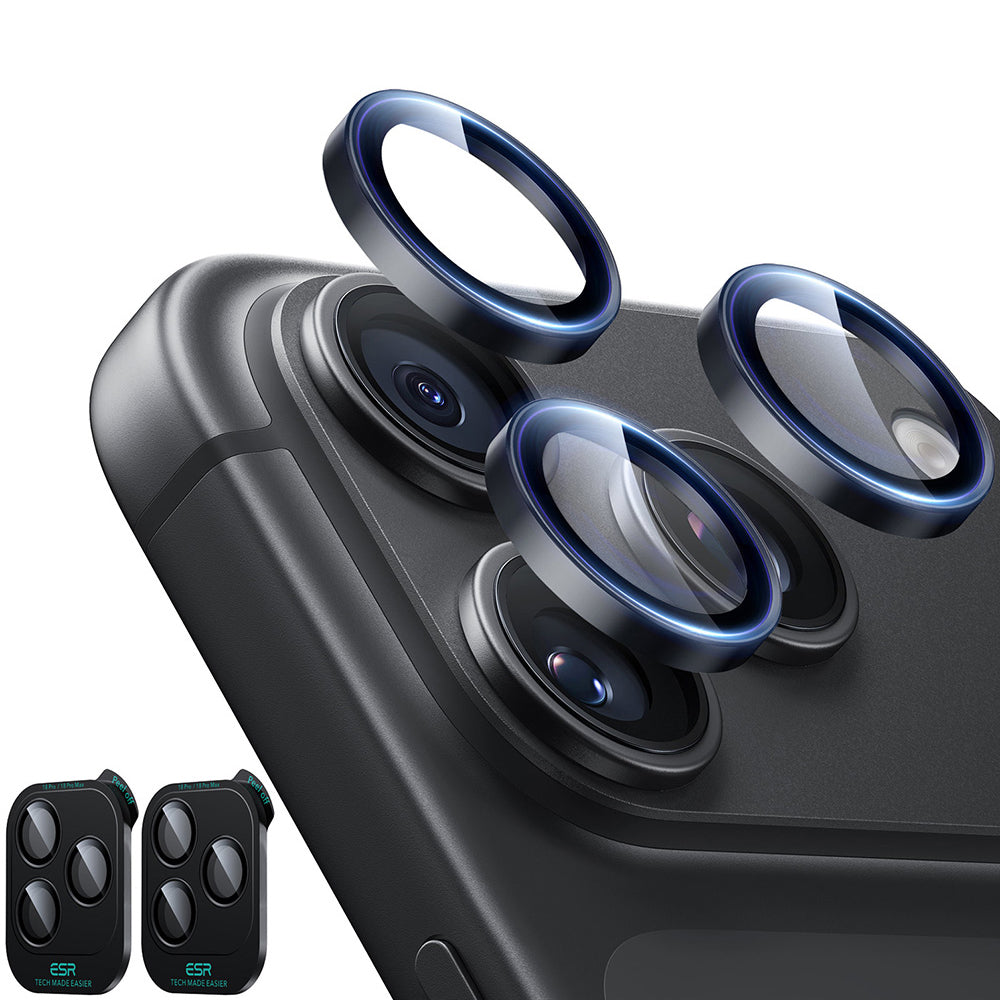 ESR Armorite Rückkamera-Schutzfolie für Apple iPhone 18 Pro / 18 Pro Max, gehärtetes Glas, 2er-Set, Schwarz