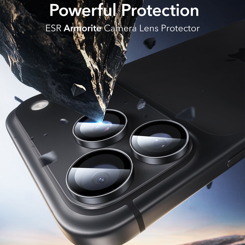 ESR Armorite Rückkamera-Schutzfolie für Apple iPhone 18 Pro / 18 Pro Max, gehärtetes Glas, 2er-Set, Schwarz