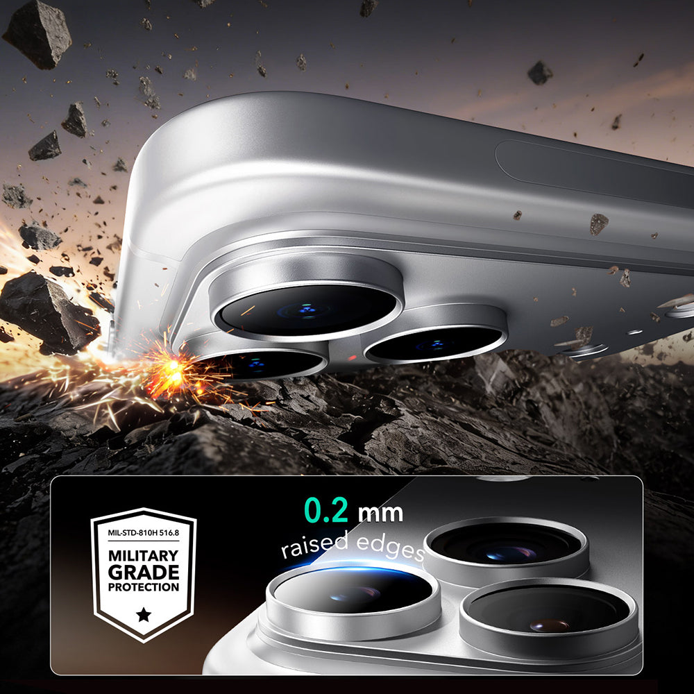 Schutzfolie für die Rückkamera ESR Armorite Pro für Apple iPhone 18 Pro, gehärtetes Glas, silberfarben