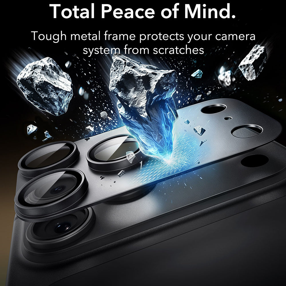 Film de protection pour caméra arrière ESR Armorite Pro pour Apple iPhone 18 Pro, Verre trempé, Noir