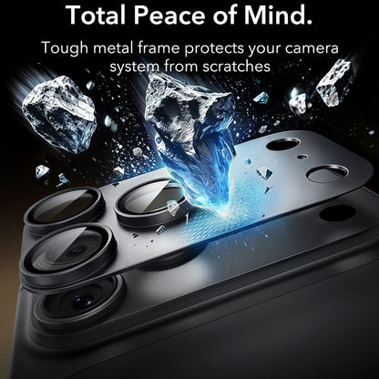Film de protection pour caméra arrière ESR Armorite Pro pour Apple iPhone 18 Pro, Verre trempé, Noir