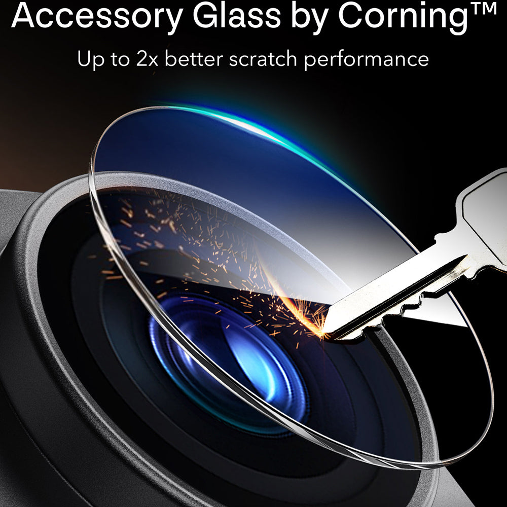 Film de protection pour caméra arrière ESR Armorite Pro pour Apple iPhone 18 Pro, Verre trempé, Noir