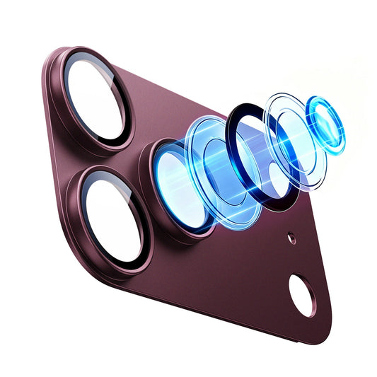 Film de protection pour caméra arrière ESR Armorite Pro pour Apple iPhone 18 Pro, Verre trempé, Bordeaux foncé