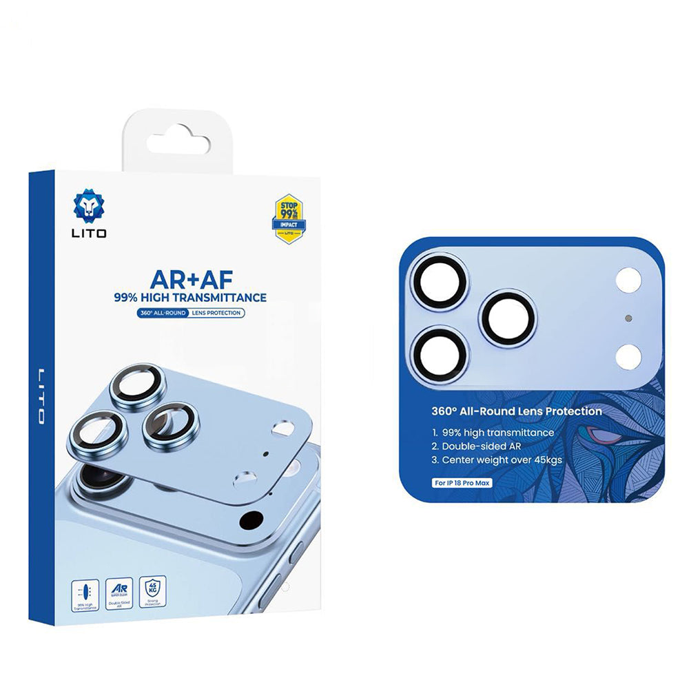 Film de protection pour caméra arrière Lito Crown Halo AR + AF pour Apple iPhone 18 Pro, Verre trempé, Bleu