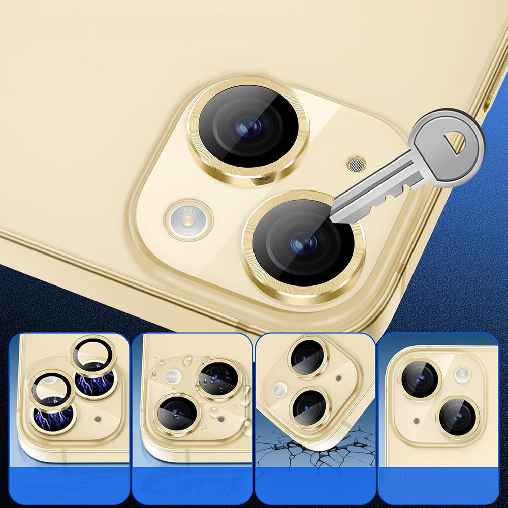 Film de protection pour caméra arrière Lito S+ pour Apple iPhone 14, Verre trempé, Jaune