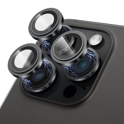 Schutzfolie für die Rückkamera Lito S+ für Apple iPhone 15 Pro Max / 15 Pro, gehärtetes Glas, schwarz