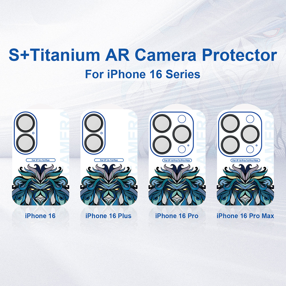 Film de protection pour caméra arrière Lito S+ pour Apple iPhone 16 Pro Max / 16 Pro, Verre trempé, Gris métallique