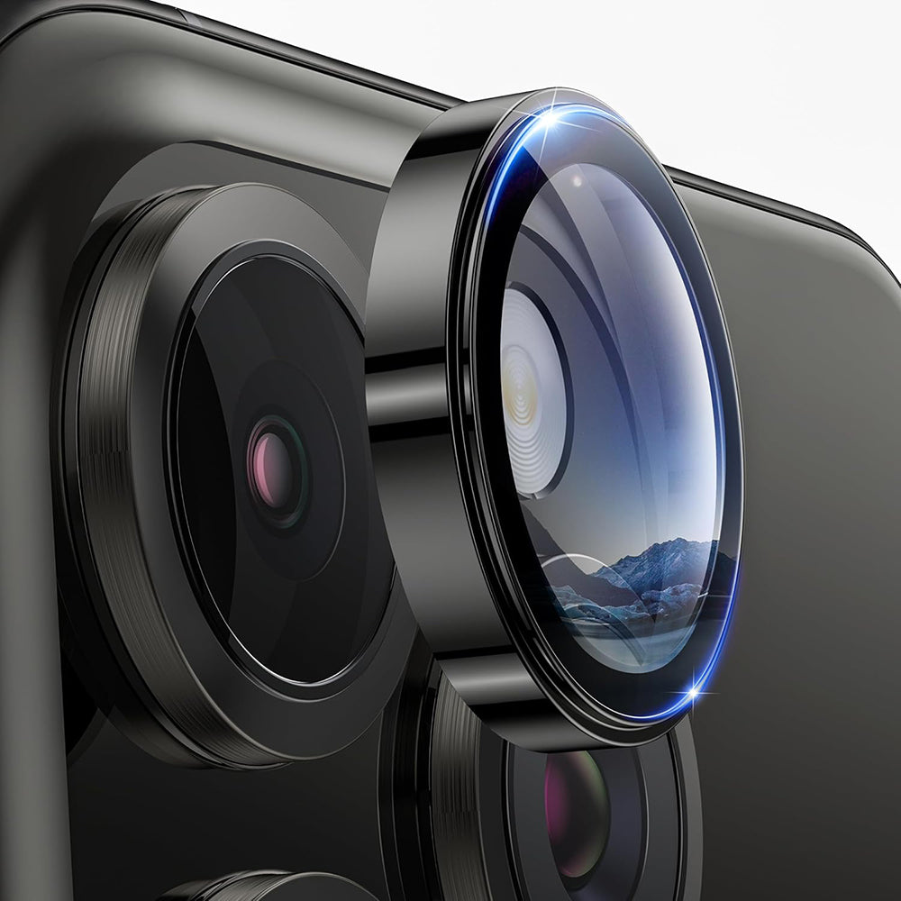 Film de protection pour caméra arrière Lito S+ pour Apple iPhone 16 Pro Max / 16 Pro, Verre trempé, Noir