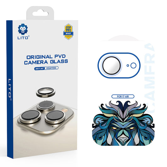 Film de protection Caméra Arrière Lito Titanium AR pour Apple iPhone 17 Air, Verre Trempé, Bleu