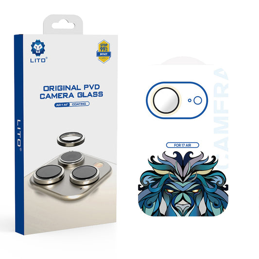 Film de protection Caméra Arrière Lito Titanium AR pour Apple iPhone 17 Air, Verre Trempé, Doré.