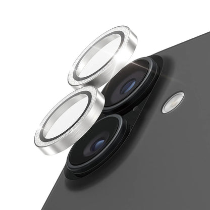 Film de protection pour caméra arrière PanzerGlass Hoops Glitter pour Apple iPhone 17 / 16 Plus / 16, Verre Trempé, Argenté
