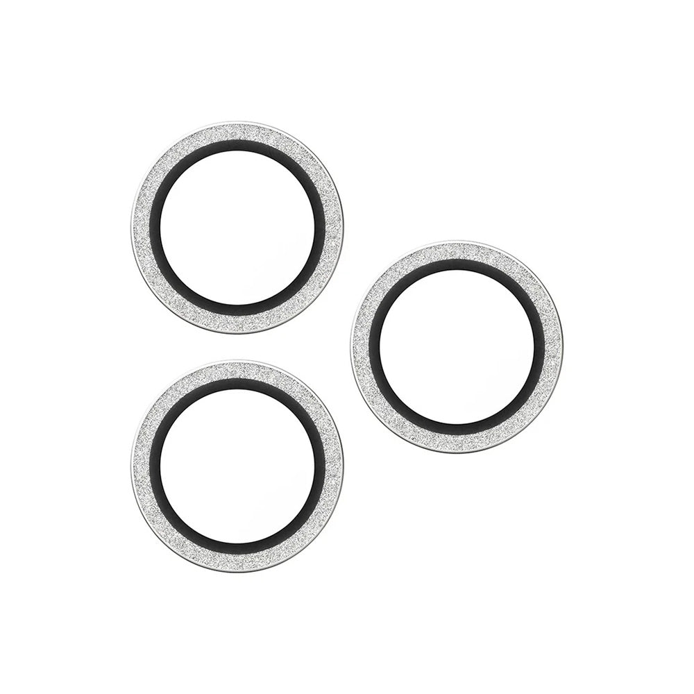Schutzfolie PanzerGlass Hoops Glitter für die Rückkamera des Apple iPhone 17 Pro Max / 17 Pro / 16 Pro Max / 16 Pro, gehärtetes Glas, Silberfarben