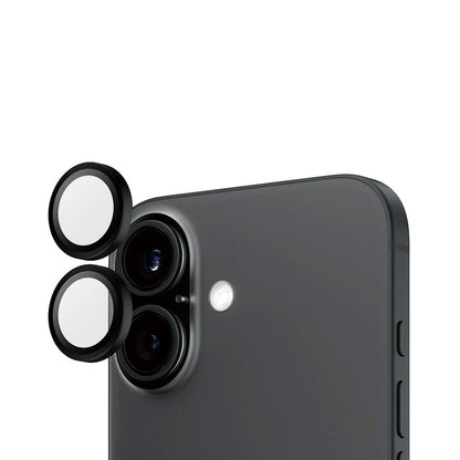 Schutzfolie PanzerGlass Hoops für die Rückkamera des Apple iPhone 16 Plus / 16, gehärtetes Glas, Schwarz