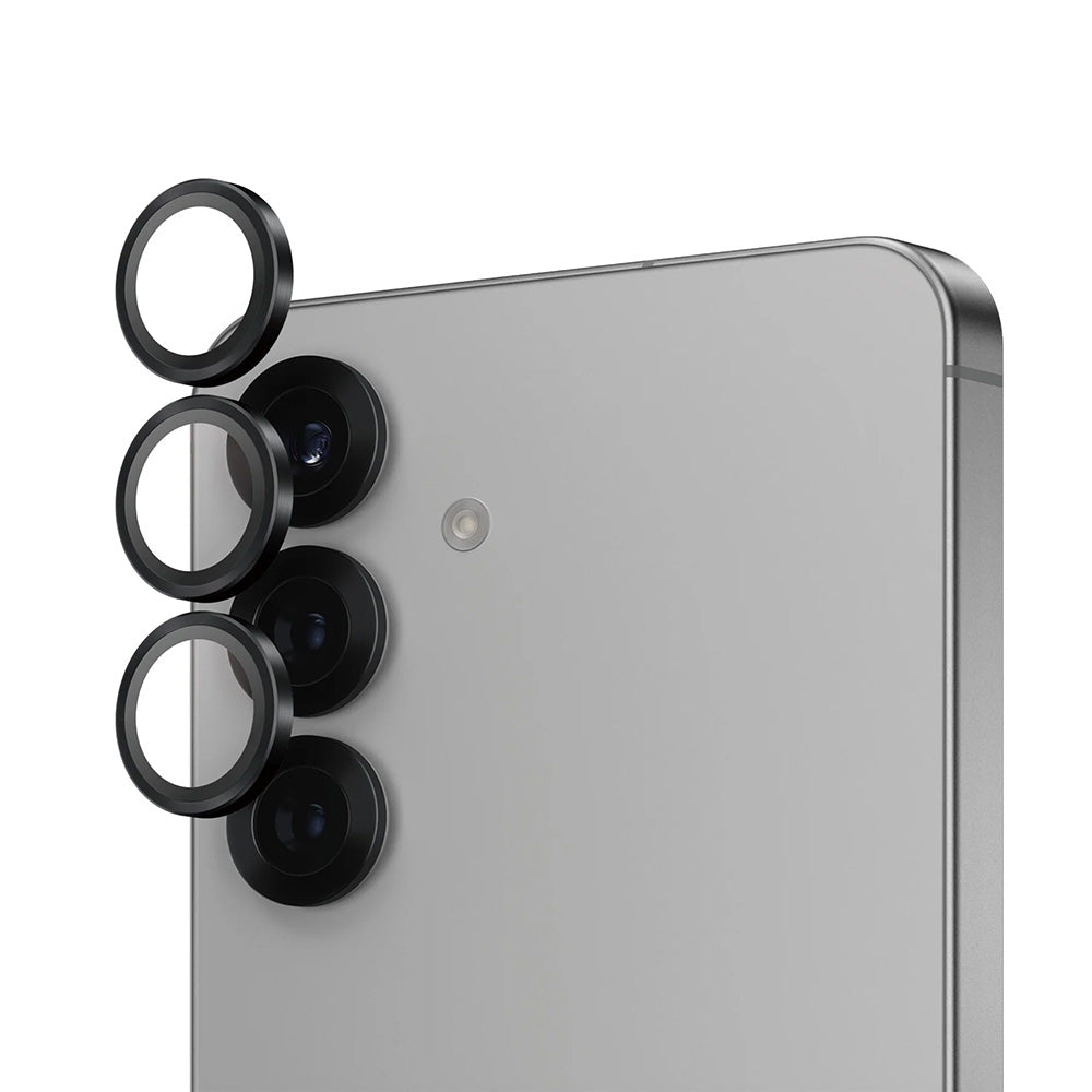 Film de protection Caméra Arrière PanzerGlass Hoops pour Samsung Galaxy S25 S931, Verre Trempé, Noir