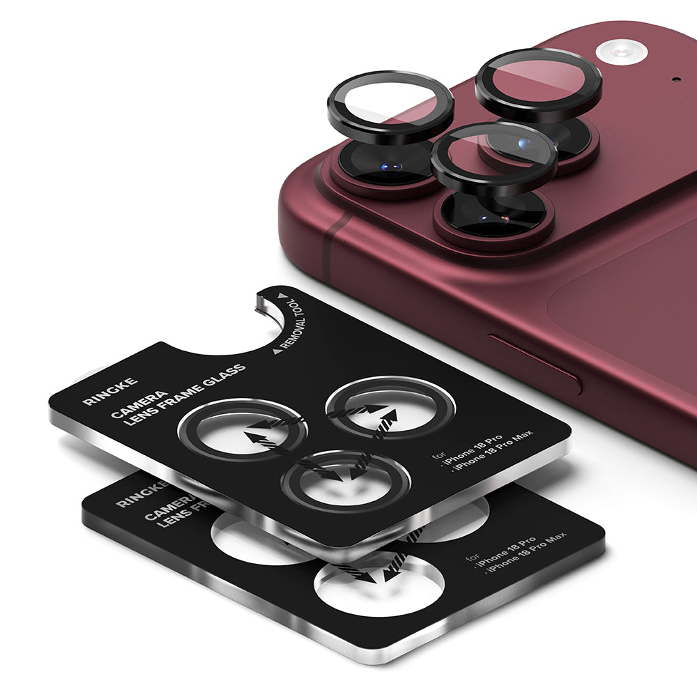 Film de protection pour caméra arrière Ringke pour Apple iPhone 18 Pro / 18 Pro Max, Verre trempé, Lot de 2 pièces, Transparent