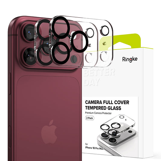 Film de protection pour caméra arrière Ringke pour Apple iPhone 18 Pro, Verre trempé, Lot de 2 pièces, Transparent