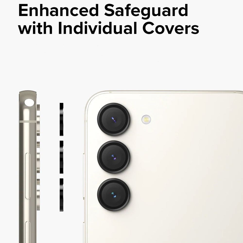 Schutzfolie Ringke für die Rückkamera des Samsung Galaxy S23+ S916 / S23 S911, gehärtetes Glas, Schwarz