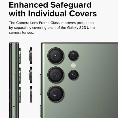 Film de protection Ringke pour caméra arrière Samsung Galaxy S23 Ultra S918, Verre trempé, Noir