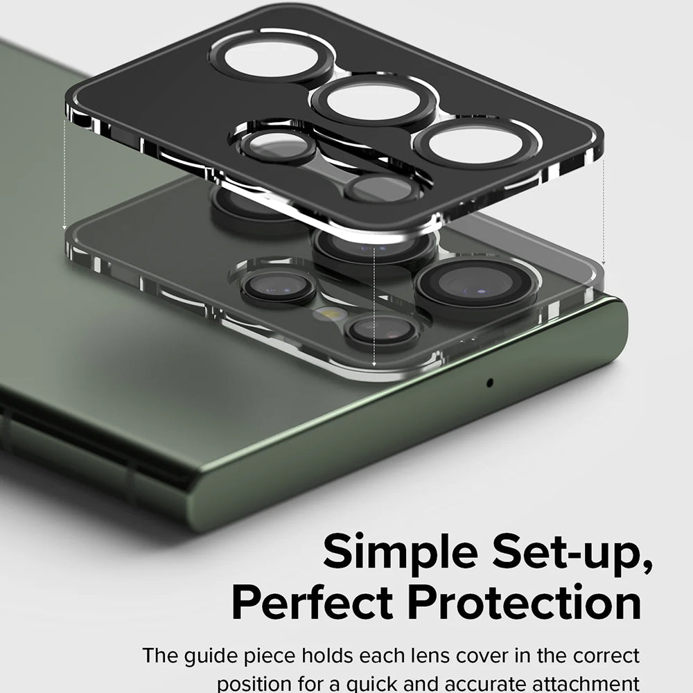 Film de protection Ringke pour caméra arrière Samsung Galaxy S23 Ultra S918, Verre trempé, Noir