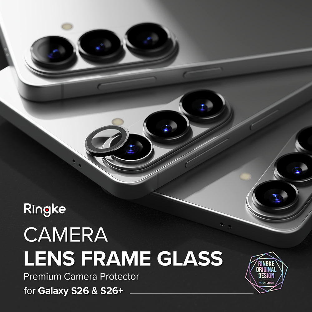 Schutzfolie Ringke für die Rückkamera des Samsung Galaxy S26 Plus S947 / S26, gehärtetes Glas, Set mit 2 Stück, Schwarz