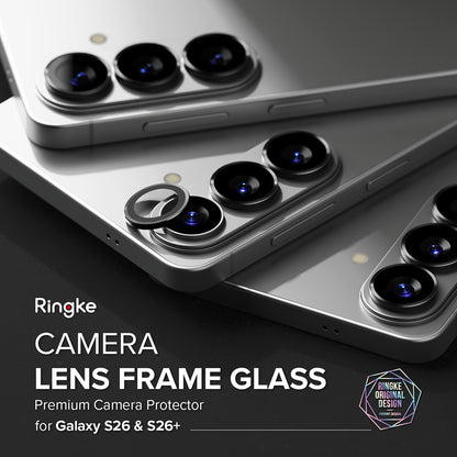 Schutzfolie Ringke für die Rückkamera des Samsung Galaxy S26 Plus S947 / S26, gehärtetes Glas, Set mit 2 Stück, Schwarz