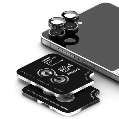 Film de protection pour caméra arrière Ringke pour Samsung Galaxy Z Flip8 F776, Verre trempé, Lot de 2 pièces, Noir