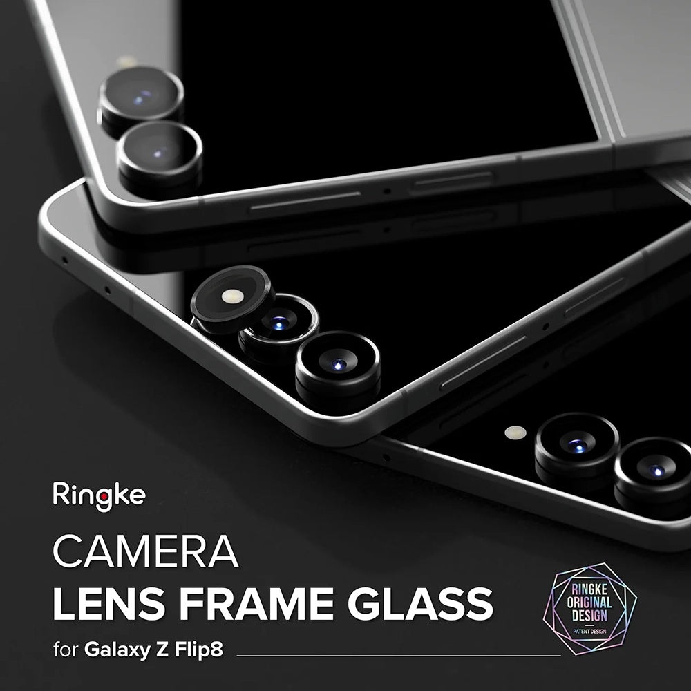 Film de protection pour caméra arrière Ringke pour Samsung Galaxy Z Flip8 F776, Verre trempé, Lot de 2 pièces, Noir