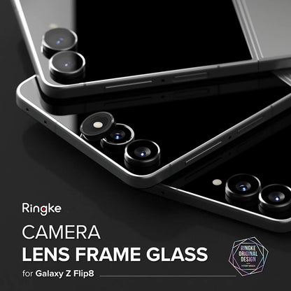 Film de protection pour caméra arrière Ringke pour Samsung Galaxy Z Flip8 F776, Verre trempé, Lot de 2 pièces, Noir