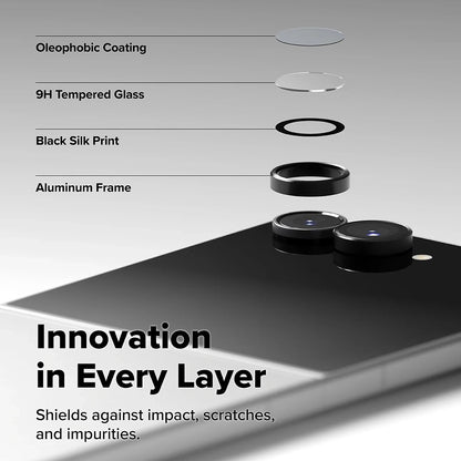 Film de protection pour caméra arrière Ringke pour Samsung Galaxy Z Flip8 F776, Verre trempé, Lot de 2 pièces, Noir