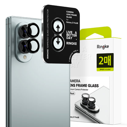 Film de protection pour caméra arrière Ringke pour Samsung Galaxy Z Fold8 F971, verre trempé, lot de 2 pièces, noir