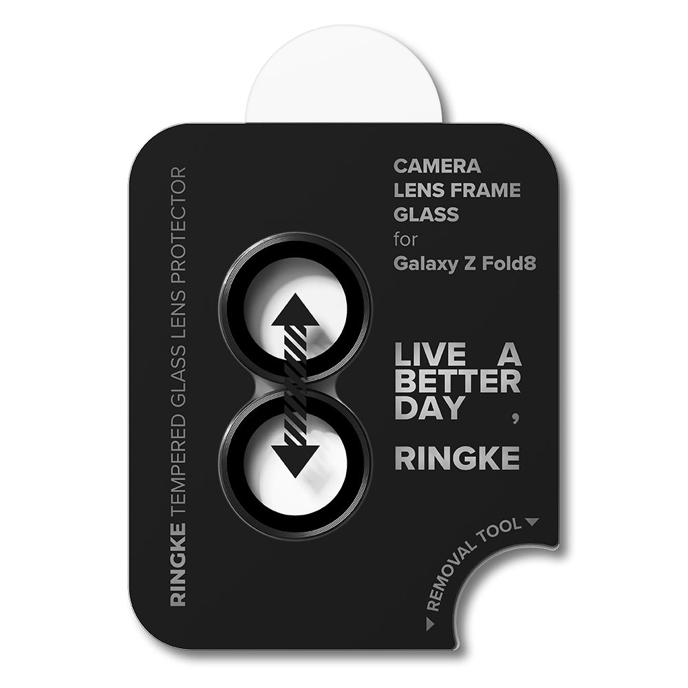 Film de protection pour caméra arrière Ringke pour Samsung Galaxy Z Fold8 F971, verre trempé, lot de 2 pièces, noir