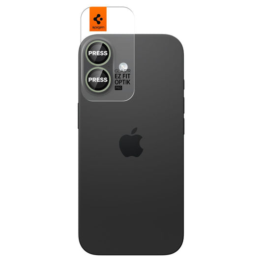 Film de protection pour caméra arrière Spigen GlastR EZ FIT Optik Pro pour Apple iPhone 17 / 16 Plus / 16, Verre Trempé, Lot de 2 pièces, Vert AGL10128