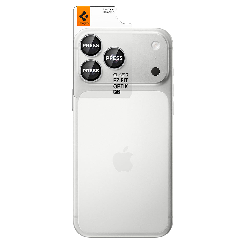 Schutzfolie für die Rückkamera Spigen GlastR EZ FIT Optik Pro für Apple iPhone 18 Pro / 18 Pro Max, gehärtetes Glas, 2er-Set, Silber AGL12046