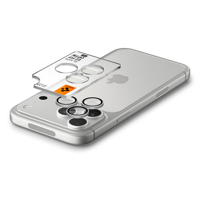 Schutzfolie für die Rückkamera Spigen GlastR EZ FIT Optik Pro für Apple iPhone 18 Pro / 18 Pro Max, gehärtetes Glas, 2er-Set, Silber AGL12046