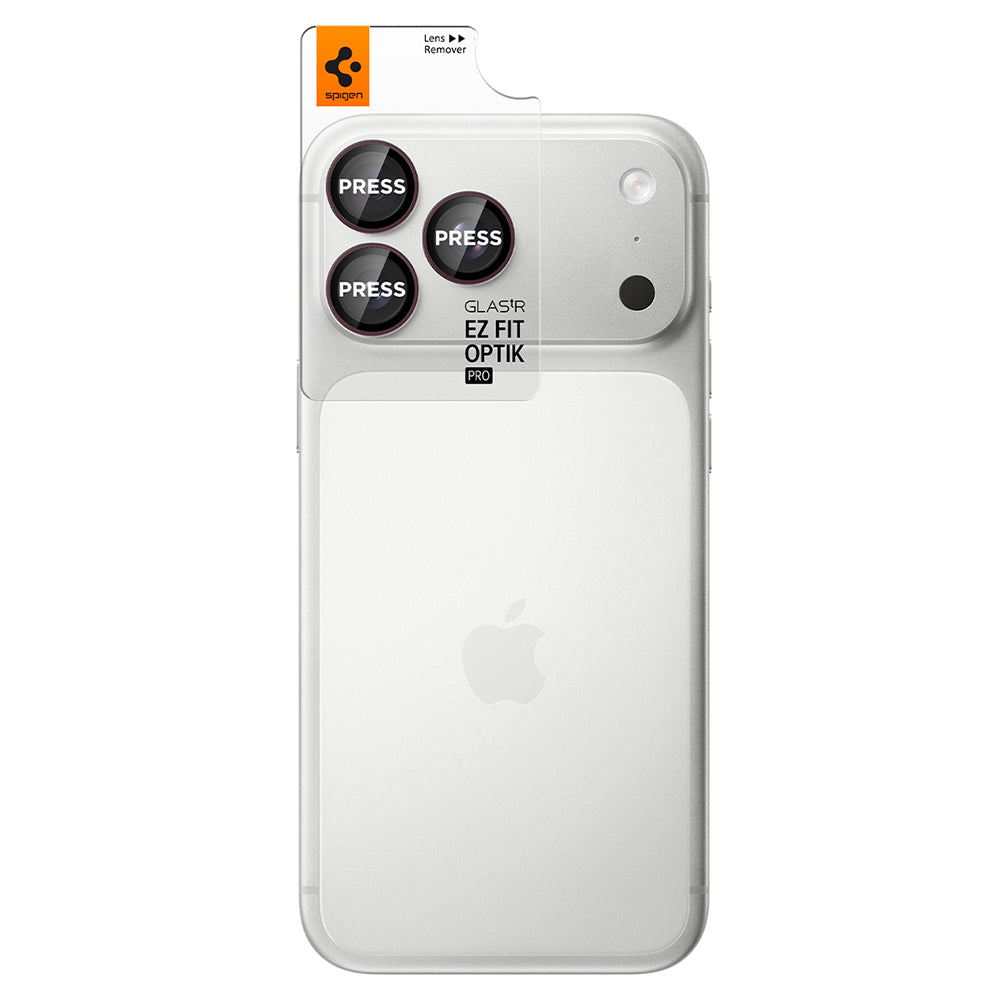 Film de protection pour caméra arrière Spigen GlastR EZ FIT Optik Pro pour Apple iPhone 18 Pro / 18 Pro Max, Verre trempé, Lot de 2 pièces, Bordeaux AGL12044