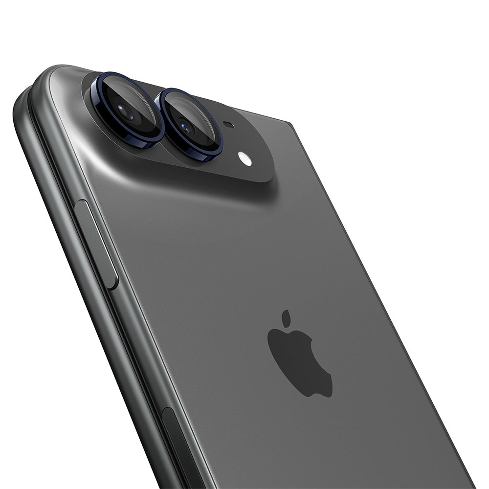 Film de protection pour caméra arrière Spigen GlastR EZ FIT Optik Pro pour Apple iPhone Duo, Verre trempé, Lot de 2 pièces, Bleu marine AGL12011