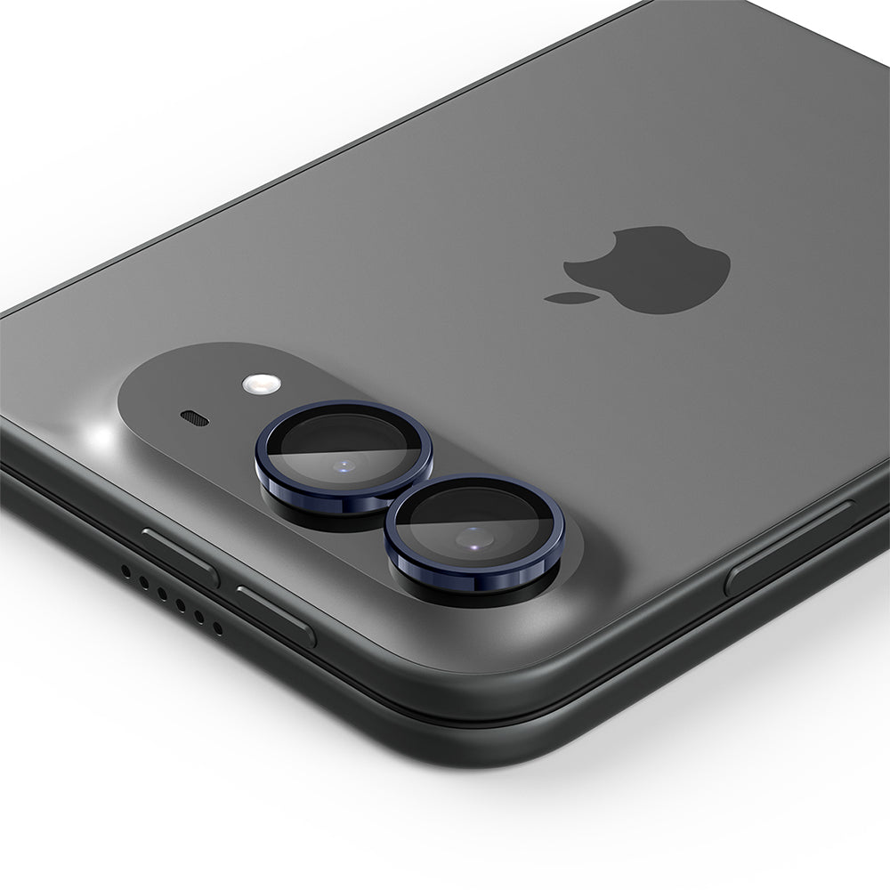 Film de protection pour caméra arrière Spigen GlastR EZ FIT Optik Pro pour Apple iPhone Duo, Verre trempé, Lot de 2 pièces, Bleu marine AGL12011