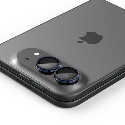 Film de protection pour caméra arrière Spigen GlastR EZ FIT Optik Pro pour Apple iPhone Duo, Verre trempé, Lot de 2 pièces, Bleu marine AGL12011