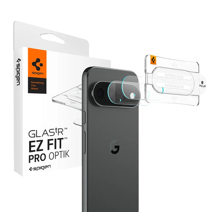 Film de protection pour caméra arrière Spigen GlastR EZ FIT Optik Pro pour Google Pixel 11 Pro XL, Verre trempé, Lot de 2 pièces, Noir AGL11489