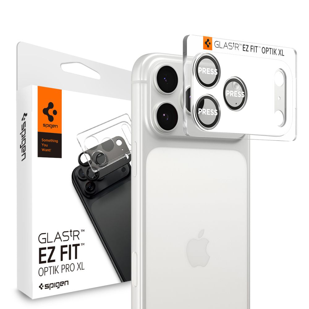 Film de protection pour caméra arrière Spigen GlastR EZ FIT Optik Pro XL pour Apple iPhone 17 Pro Max, Verre Trempé, Argenté AGL10652