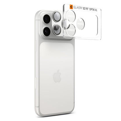 Film de protection pour caméra arrière Spigen GlastR EZ FIT Optik Pro XL pour Apple iPhone 17 Pro Max, Verre Trempé, Argenté AGL10652