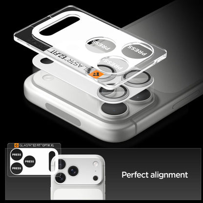 Film de protection pour caméra arrière Spigen GlastR EZ FIT Optik Pro XL pour Apple iPhone 17 Pro Max, Verre Trempé, Argenté AGL10652