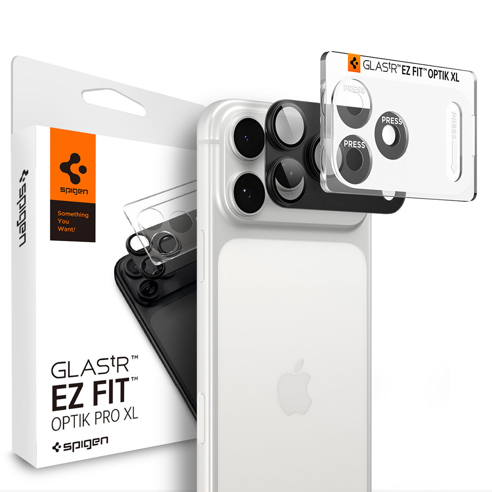 Schutzfolie für die Rückkamera Spigen GlastR EZ FIT Optik Pro XL für Apple iPhone 18 Pro Max, gehärtetes Glas, Dunkelgrau AGL12039